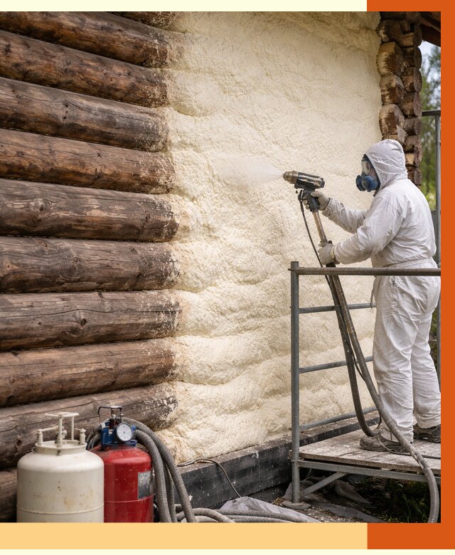 Утепление бревенчатого дома ППУ в Костроме под ключ от 6381 руб. | ТепломастерКст