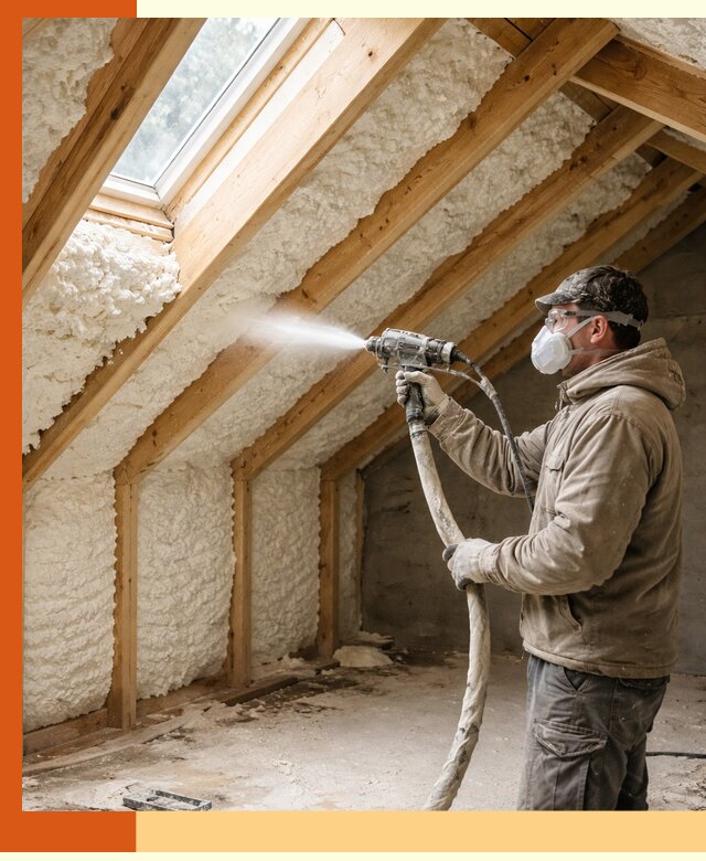 Утепление мансарды ППУ в Костроме быстро и надежно