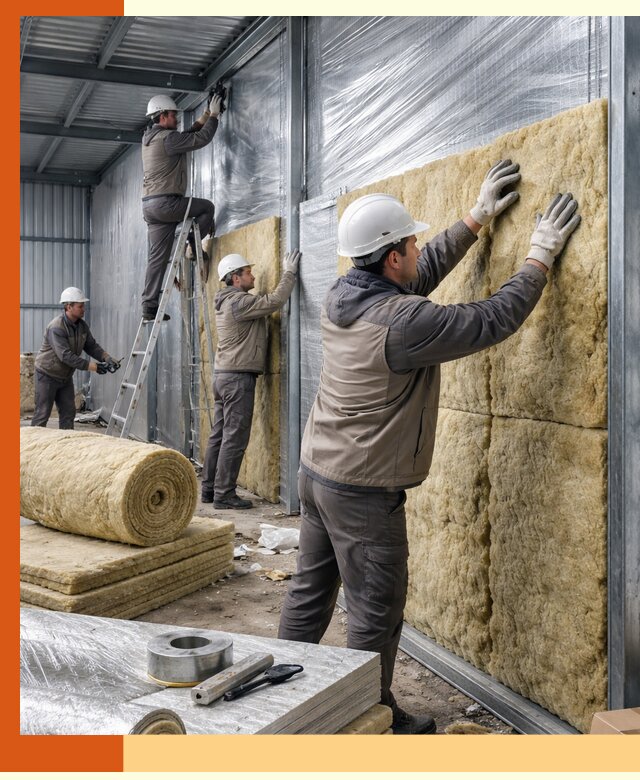 Утепление металлического склада в Костроме: теплоизоляция и герметизация