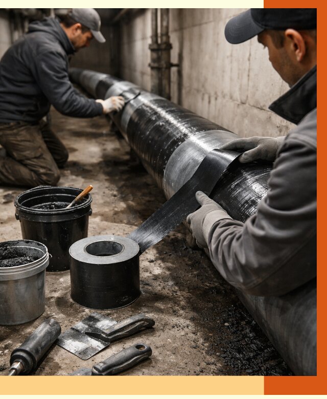 Гидроизоляция труб в Костроме от 2552 руб. — профессиональная герметизация | ТепломастерКст